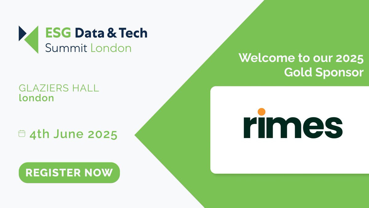 We're thrilled to welcome <a href="/RimesTech/">Rimes Technologies</a>  as a Gold Sponsor of ESG Data &amp; Tech Summit London!

Join us on 4th June to explore the impact of the regulatory environment on, and current trends and best practice approaches in, ESG data management:
a-teaminsight.pulse.ly/0hnpapkdtl

#ESGSummit #ESG