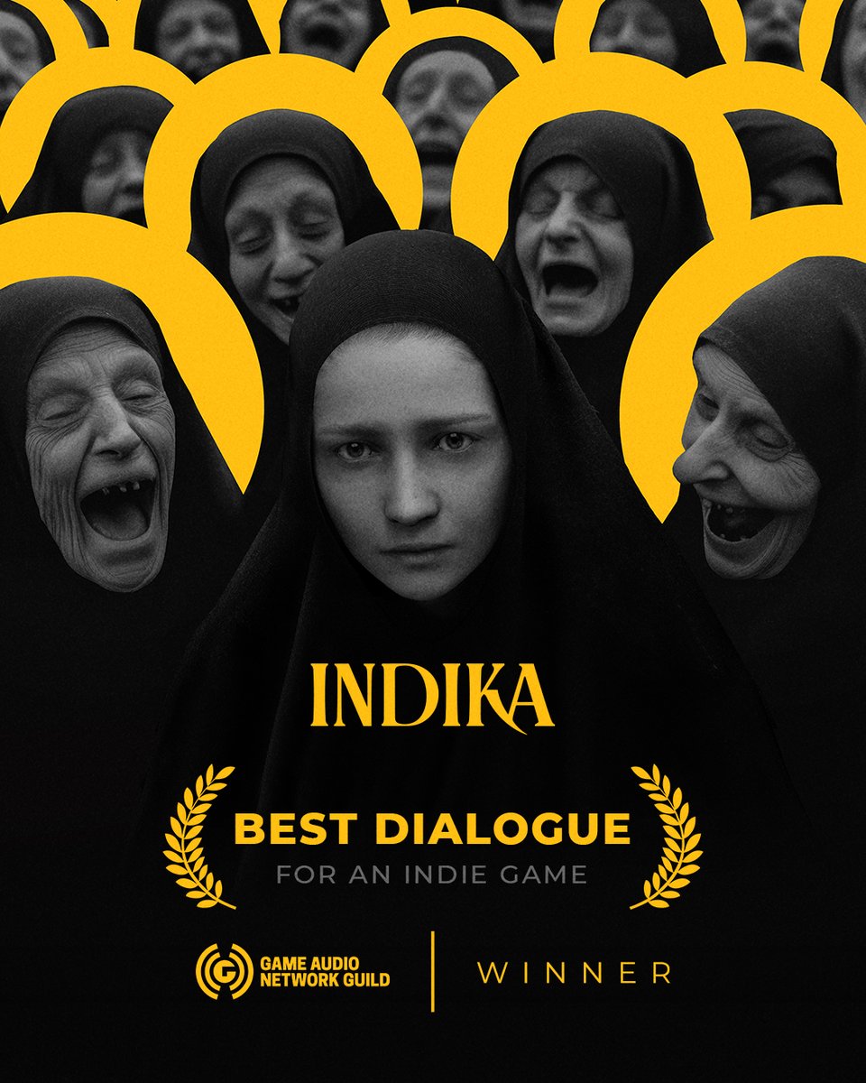 We're feeling blessed that #INDIKA has won the Best Dialogue For an Indie Game at this year's 
<a href="/audiogang/">Game Audio Network Guild</a> awards 🙏

Thank you so much! 💛