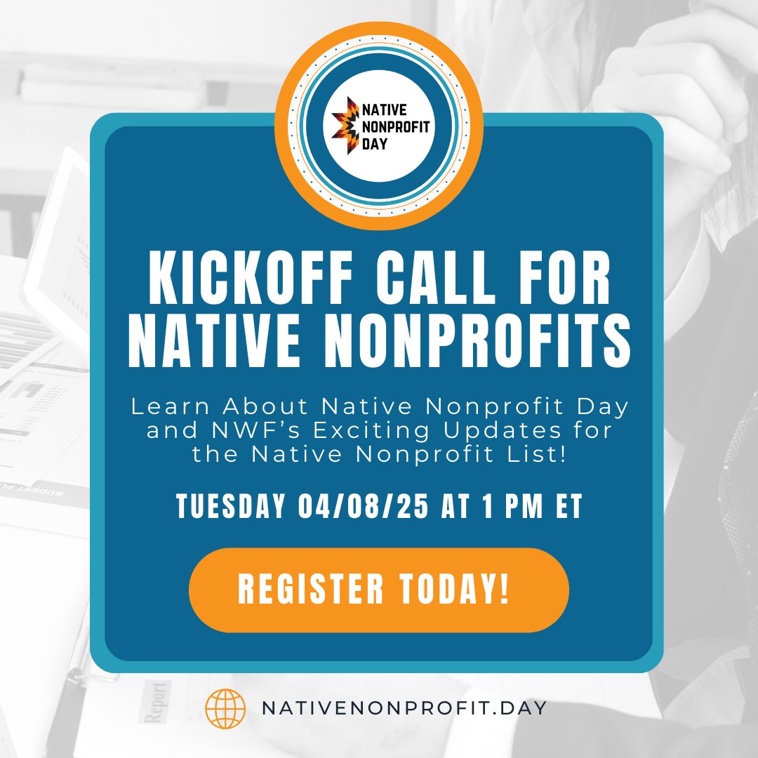 native_ways's tweet image. Our Kickoff Webinar is One Week Away! 
➡️ Intro to #NativeNonprofitDay, the #NativeNonprofitList, and how it all works for your org 
➡️ @MightyCause shares how to join and leverage the List for fundraising goals.  
🔗 Registration: shorturl.at/BqK2c  
#GiveNative #GiveNow