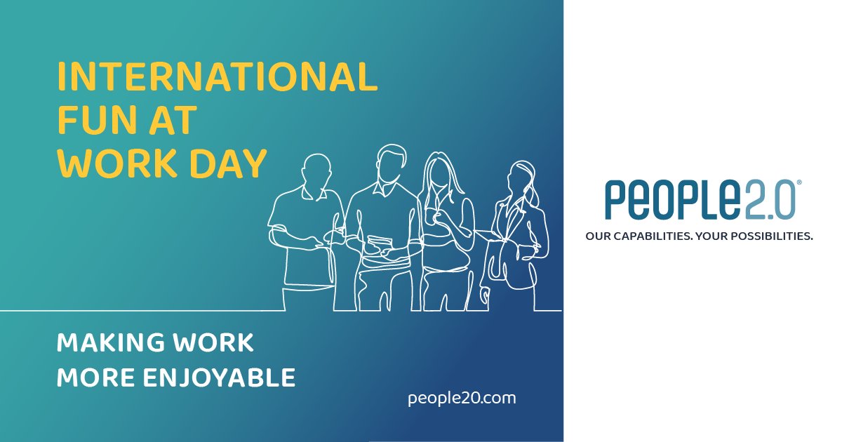 People2o's tweet image. Today is International Fun at Work Day! A reminder that enjoyment and productivity go hand in hand when building strong workplace communities. 

#FunAtWorkDay #WorkplaceCulture