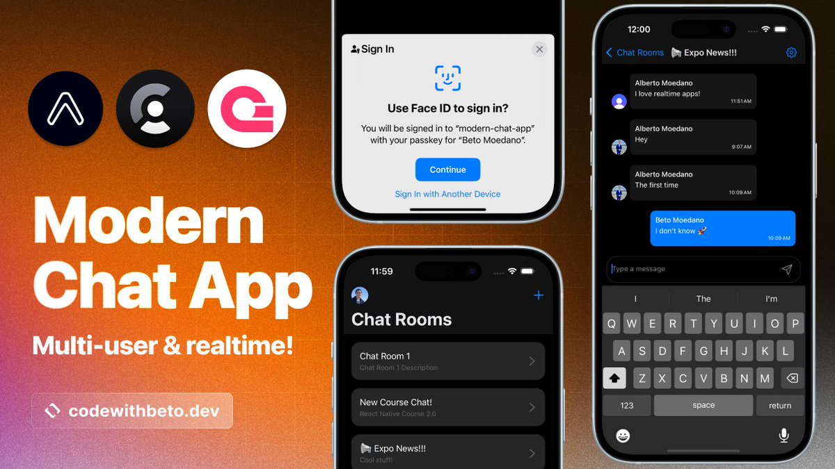 📢 New Video is LIVE!

Learn how to build a real-time multi-user chat app using React Native, <a href="/expo/">Expo</a>, <a href="/ClerkDev/">Clerk</a>, and <a href="/appwrite/">Appwrite</a> — featuring Passkeys, Google Sign-In, and real-time updates.

👇 Watch now