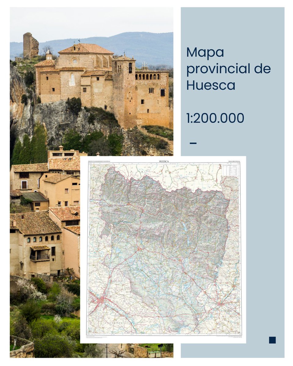 IGNSpain's tweet photo. ¡Nuevo mapa disponible para comprar ➡️ 𝐌𝐚𝐩𝐚 𝐩𝐫𝐨𝐯𝐢𝐧𝐜𝐢𝐚𝐥 𝐝𝐞 𝐇𝐮𝐞𝐬𝐜𝐚!
🔹Escala 1:200.000. Proyección UTM.
🔹Año: 2024.
🔹Dimensiones: 100 x 100 cm.
🔹Con sombreado de relieve.
#IGNSpain #CNIG #Cartografía #MapaenRelieve #MapaHuesca
@aytohuesca @GobAragon @IGEAR_Aragon
@transportesgob