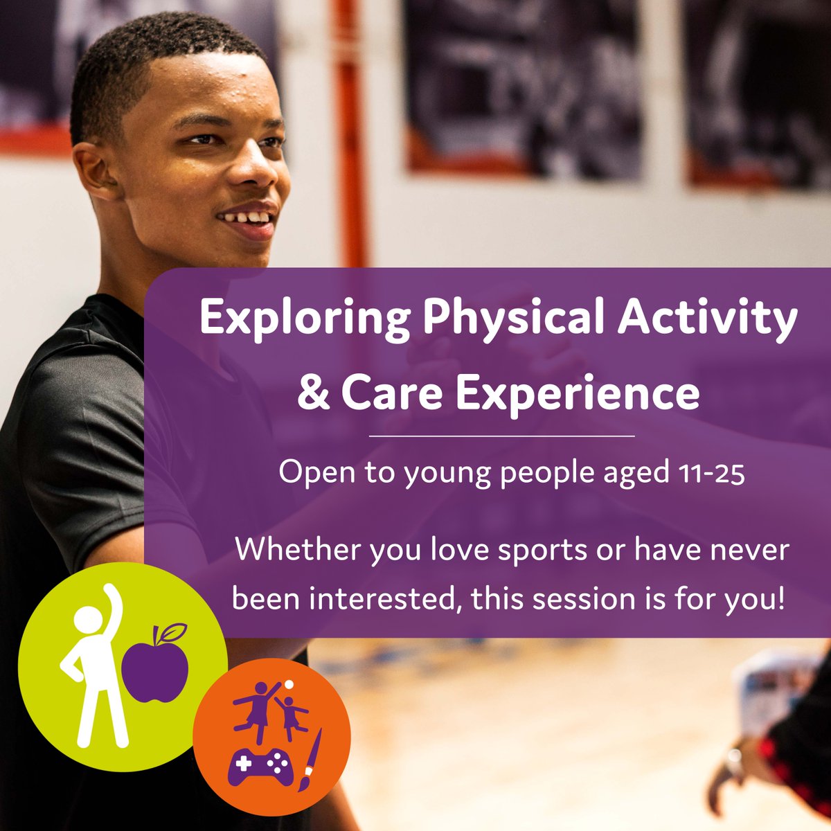 CoramVoice's tweet image. Getting Active: Exploring Physical Activity &amp;amp; Care Experience🏃‍♀️⚽ 

Join us online for a session all about sport, movement, and physical activity.

Find out more and sign-up here: ow.ly/wPb950VrC7W

#CareExperienced #GettingActive #YouthVoice #ParticipationMatters
