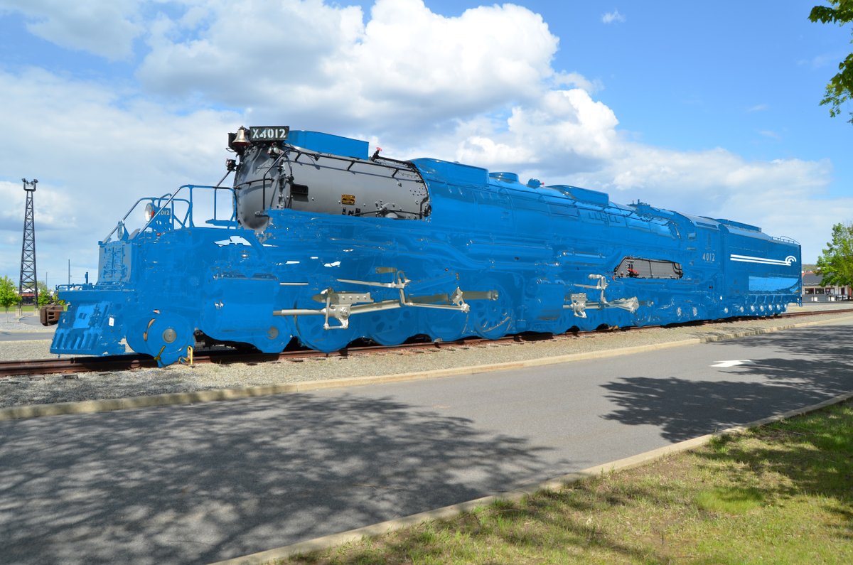 steamtownnhs's tweet photo. Happy Conrail Day! It was on this day in 1976 that Conrail began operations, and we’re celebrating by repainting all of our equipment Conrail Blue! #FindYourPark #Steamtown #Conrail #AprilFools #BadPhotoshop https://t.co/3VqYOXRkeH