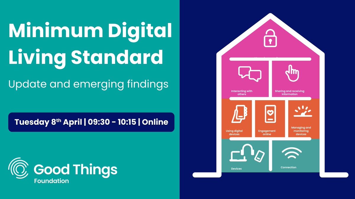 GoodThingsFdn's tweet photo. What does it mean to live a digitally included life?

Join us for three online events sharing the latest research from the Minimum Digital Living Standard, which defines the digital goods, services, and skills people need to thrive today.

Session 1️⃣ https://t.co/wVIncqeYSJ https://t.co/oSQLSVNvYY