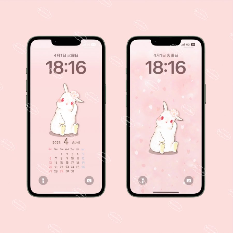 LINE公式アカウントで今月の壁紙配布中です❣️
今月は桜のイラストです🐰🌸
素敵な1ヶ月になりますように✨️
linevoom.line.me/post/117435010…

#4月 #壁紙 #プレゼント 
#桜 #さくら #白うさぎ #おめかし #春
#うさぎ #LINEスタンプ #LINE絵文字