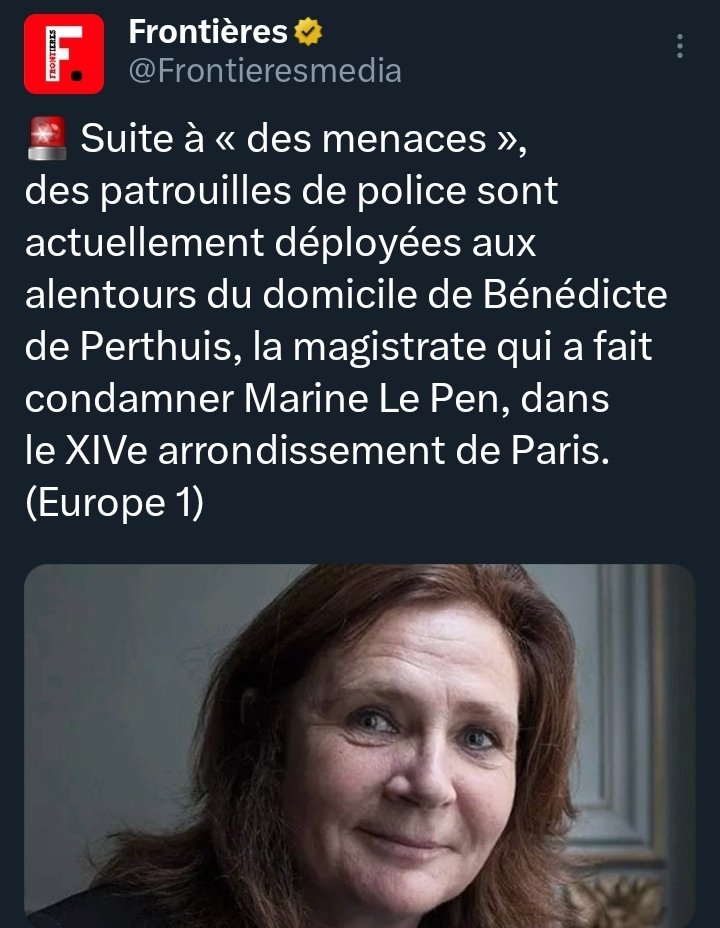 <a href="/onthreroadagain/">Connard le Barbant</a> <a href="/mat29777/">mattias</a> <a href="/Cosette68053953/">Cosette farouche</a> <a href="/chatounerebelle/">Camille</a> <a href="/tatalle5/">Chavi</a> <a href="/GregSigebert/">Capitaine H 🇱🇰</a> <a href="/BlandineSt29091/">Blandine 🌹💐🌼🌿</a> <a href="/Didpoy72/">🅱🅸🅳🅾🆄🅸🅻🅻🅴</a> <a href="/FrdriqueGa62110/">Tanguy21998144🇨🇵⚜️🇨🇵✝️🇮🇱🕯️🎗️</a> <a href="/fr_liard/">liard François</a> @phil062025 <a href="/AlexisA64646/">MerlinAlex</a> <a href="/mdx63/">Mad🗡️Max⚜️✝️🇨🇵</a> <a href="/laurentdelhomm1/">laurent delhomme</a> <a href="/Leclassic4/">Le classic</a> <a href="/denisem75854043/">dede31 " ( denise petit bouchon )</a> <a href="/tripam17/">🎀🇨🇵Pam Ⓜ️💝💙🤍❤️🙏</a> 🐸⛩️🎋👠  Mais purée, ses soutiens de #MLP ne sont ni des lfi ni des islamistes......🤷‍♀️🤷‍♀️🤷‍♀️ mais peut être que cette juge doit assumer ce choix de décision totalement POLITIQUE!!! Est ce le retour de bâton ou le karma... Va savoir 🥳🥳🥳
----