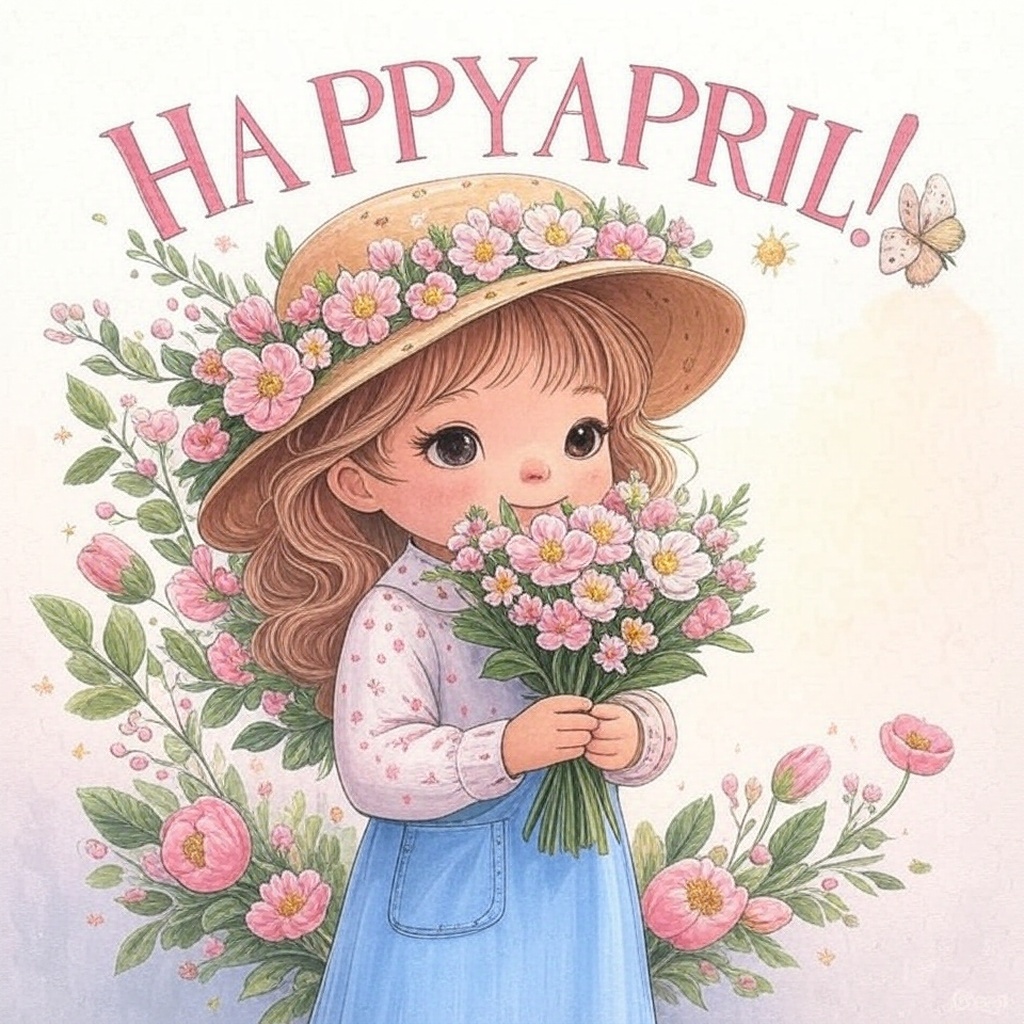 CrystalWind's tweet image. Celebrating the magic of spring with our &apos;Happy April&apos; album!  These delightful illustrations feature adorable girls and a charming bunny, surrounded by blooming flowers, butterflies, and sunshine. Perfect for sharing joy and embracing the season’s fresh start! #SpringJoy…