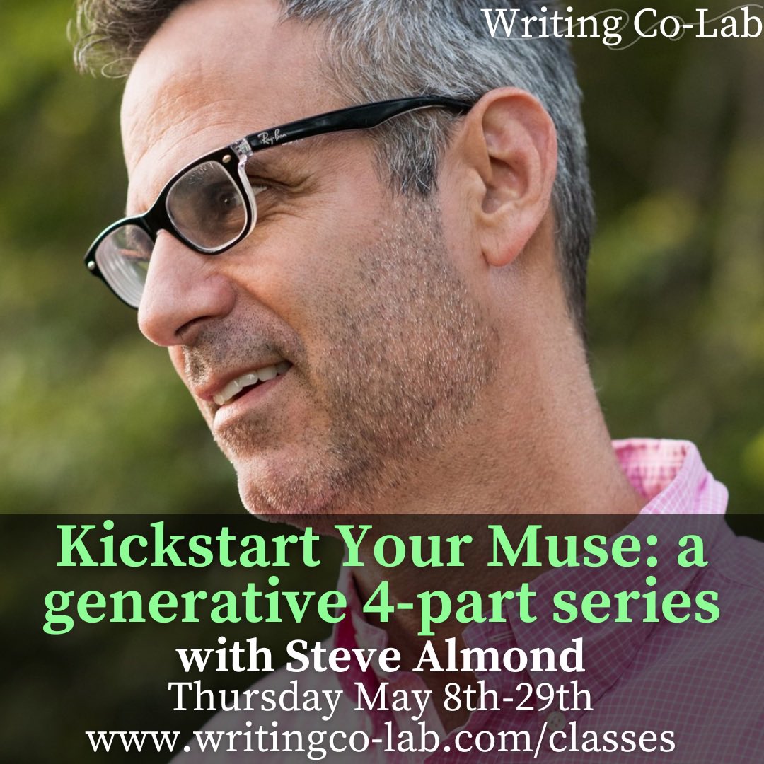 Writing Co-lab (@thewritingcolab) on Twitter photo Feeling stuck? Uninspired? Unsure where to begin? Best selling author <a href="/stevealmondjoy/">Steve Almond</a> returns this May with a brand new generative series to get you going (topics include secrets & lies, friendship, sex without shame, rage on the page) YES, PLEASE: writingco-lab.com/classes/almond… Feeling stuck? Uninspired? Unsure where to begin? Best selling author <a href="/stevealmondjoy/">Steve Almond</a> returns this May with a brand new generative series to get you going (topics include secrets & lies, friendship, sex without shame, rage on the page) YES, PLEASE: writingco-lab.com/classes/almond…