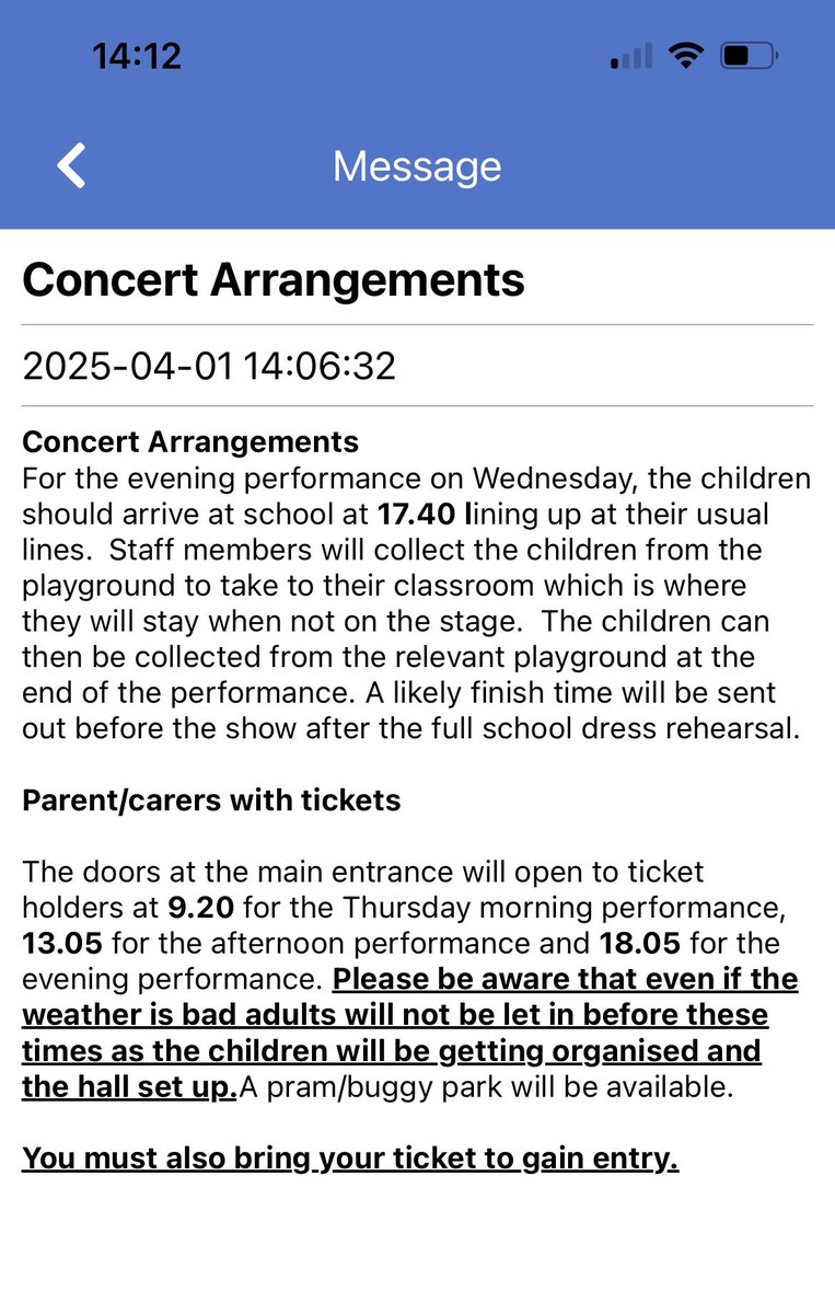 🚨Please see arrangements for our school concert🚨

Thank you to everyone who has brought in their costume! If you haven’t yet, please make sure to bring yours in tomorrow! ⭐️