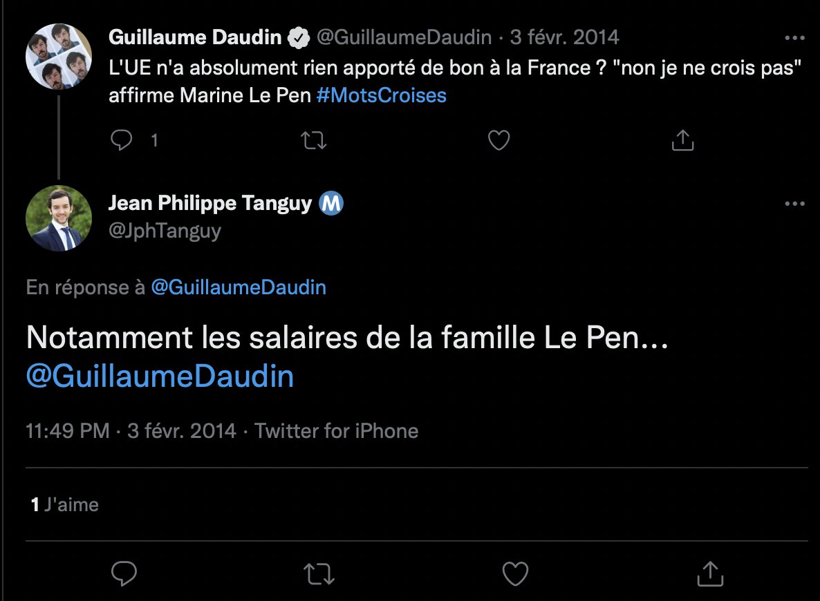 <a href="/jon_delorraine/">Jon De Lorraine</a> Bizarre. Avant de prendre plus de 10000 euros par mois d'émoluments grâce au RN, Jean-Philippe Tanguy ne tenait pas le même discours.