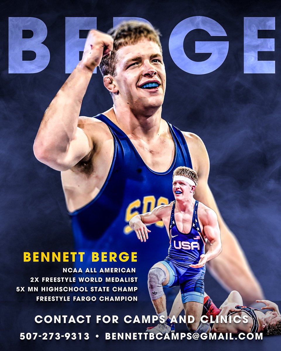 Camp season is here!! I am open to any and all opportunities! Contact me through phone or email. Let’s have some fun and get better at wrestling!!