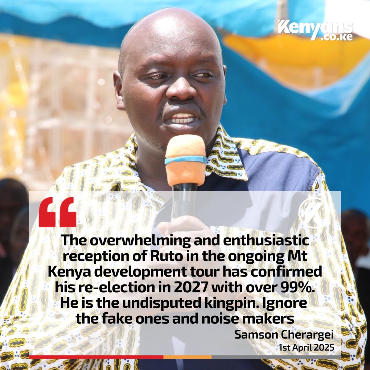 Kenyans's tweet image. The enthusiastic reception of Ruto in the ongoing Mt Kenya tour has confirmed his re-election in 2027 - Senator Samson Cherargei