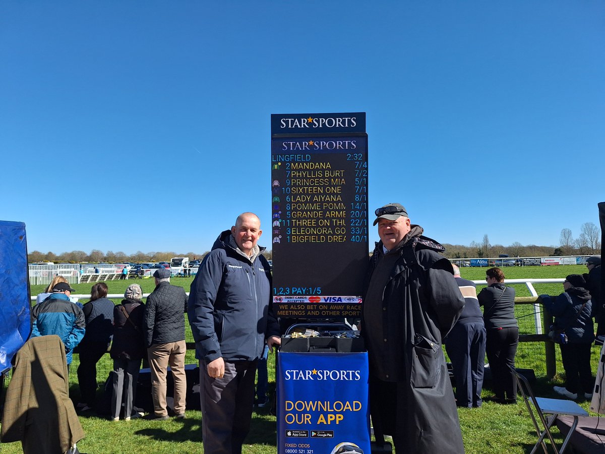 Nick Bennett (@nickb_bookie1) on Twitter photo Nick and Graham at sunny Fakenham for <a href="/StarSports_Bet/">Star Sports Bookmakers</a>.
Please come to say hello, bets taken at all today's race meetings and sports events across the globe. Nick and Graham at sunny Fakenham for <a href="/StarSports_Bet/">Star Sports Bookmakers</a>.
Please come to say hello, bets taken at all today's race meetings and sports events across the globe.
