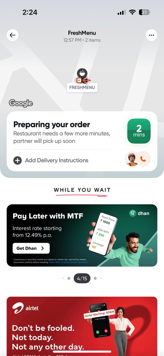VVShanbhag's tweet photo. Now more than 90 minutes. You guys need to fix your act and app. Its not going to be delivered in 2 mins. You will starve your customers https://t.co/37Bktn3MRF