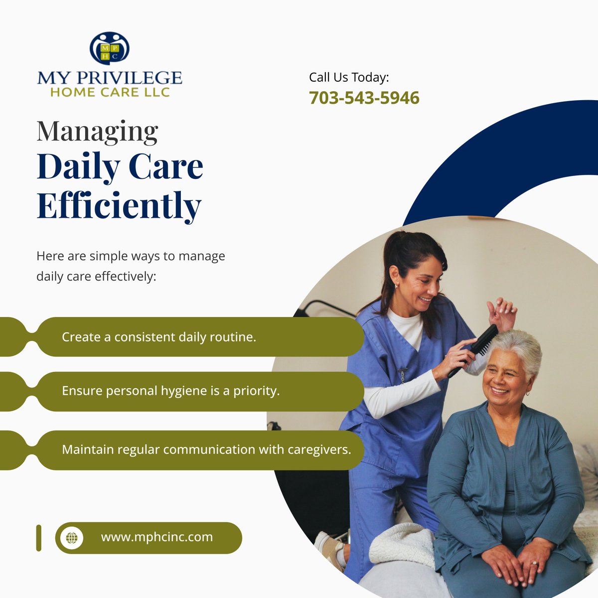 myprivilegehc's tweet image. Caring for loved ones can be easier with the right approach. Here are some tips to manage daily care effectively. Let&apos;s work together for better care!

#FairfaxVA #HomeCare #CaregivingTips
