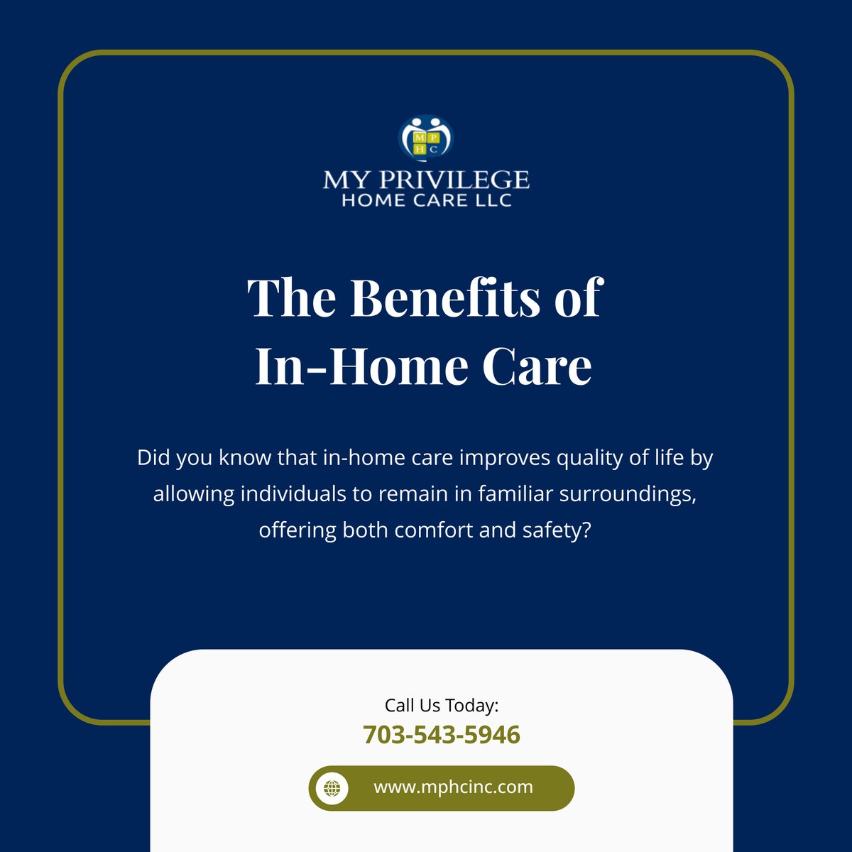 myprivilegehc's tweet image. In-home care supports independence while ensuring safety and comfort. Learn how it can positively impact your loved one’s life.

#HomeCare #FairfaxVA #InHomeCare