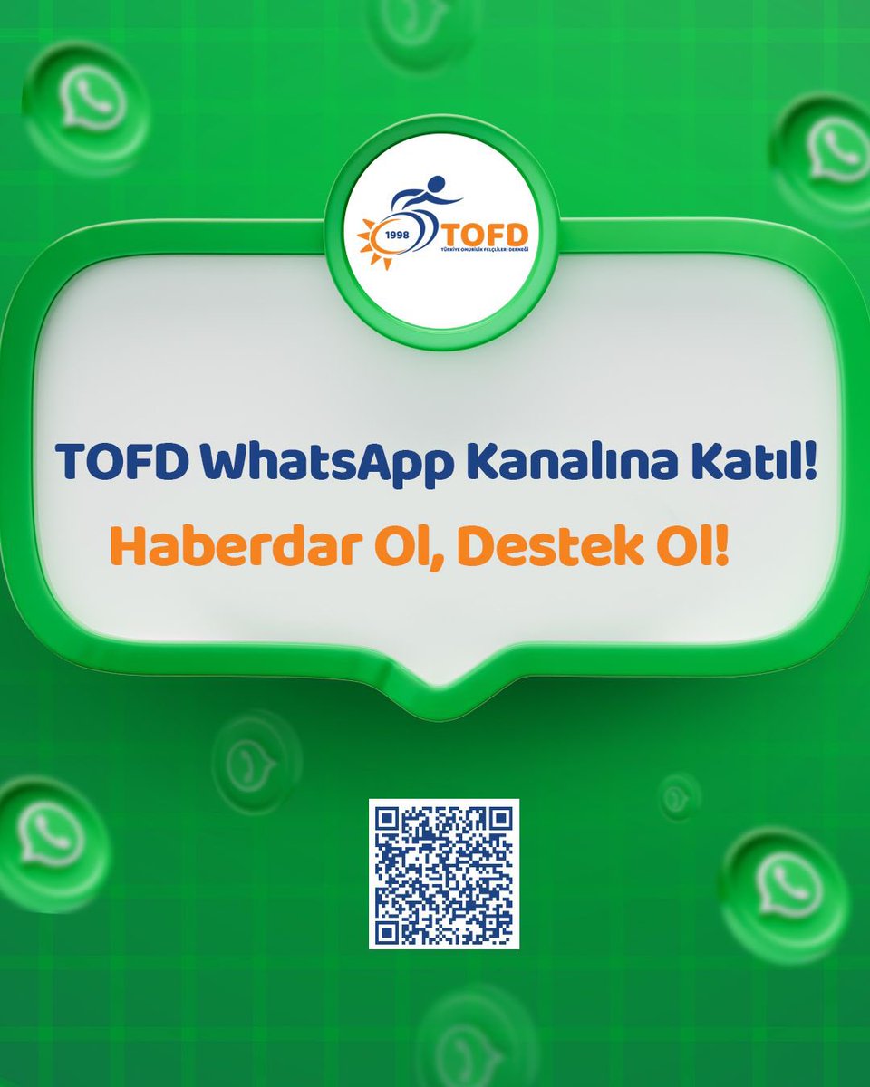 tofdgenelmerkez's tweet photo. TOFD Whatsapp Kanalına Katıl! Haberdar ol, Destek ol !

WhatsApp’ta TOFD kanalını takip edin: https://t.co/LCjNhsK1XP

#tofd #askıdaturuncukalp #destek #bagis https://t.co/9aQTaSg5RC
