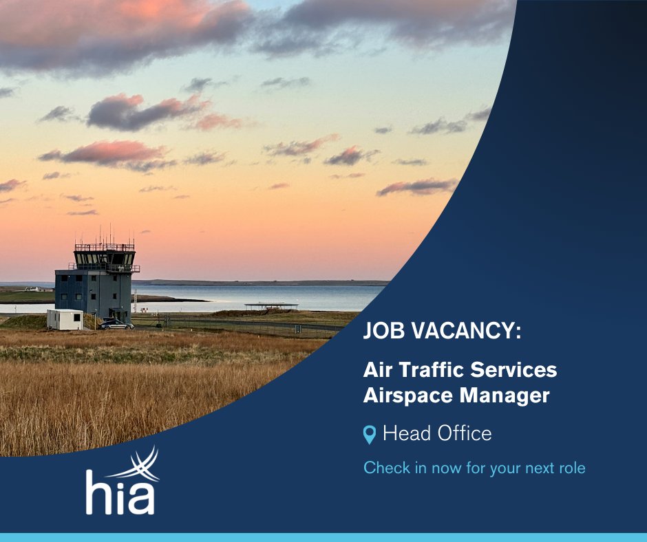 We’re hiring an Air Traffic Services Airspace Manager to oversee HIAL’s airspace operations. If you have experience in airspace management and want to make an impact in Scottish aviation, apply by 27 April: hial.co.uk/hial-group/car…