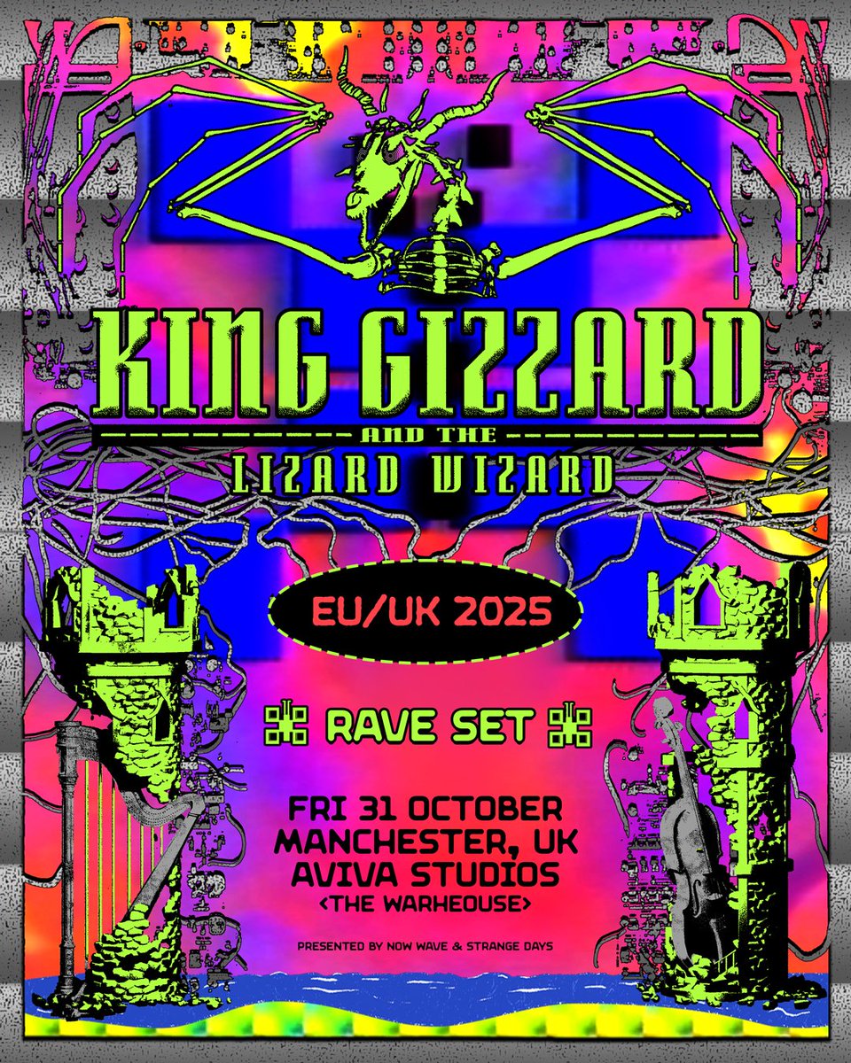 NOW WAVE (@nowwave) on Twitter photo MASSIVE NEW SHOW
<a href="/kinggizzard/">King Gizzard</a> RAVE SHOW
HALLOWEEN. MANCHESTER.
Tickets on sale Friday.
Sign up to our mailing list for pre sale access.
nowwave.co.uk MASSIVE NEW SHOW
<a href="/kinggizzard/">King Gizzard</a> RAVE SHOW
HALLOWEEN. MANCHESTER.
Tickets on sale Friday.
Sign up to our mailing list for pre sale access.
nowwave.co.uk