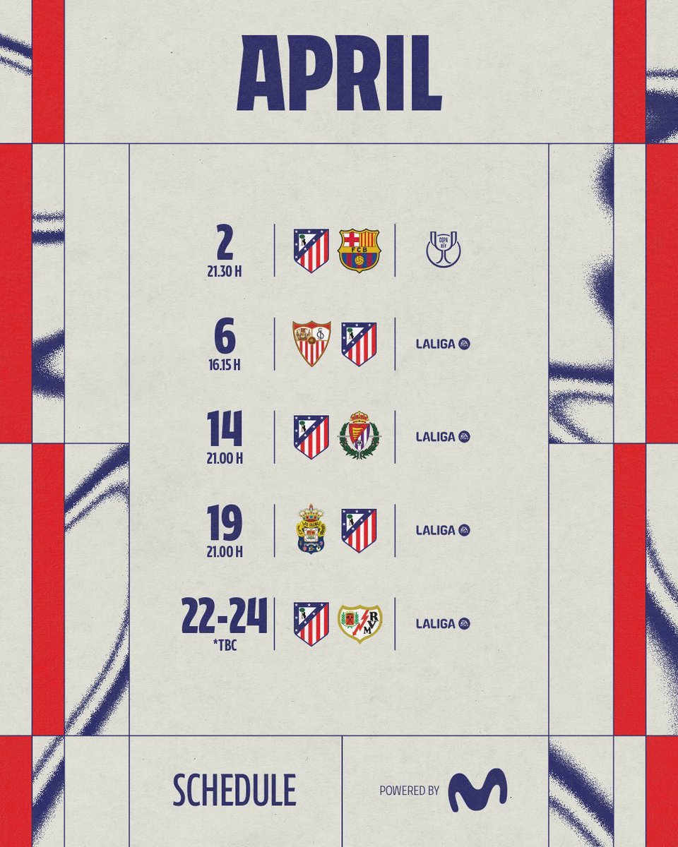 Futbolia's tweet photo. El Barça en su calendario ya pone la final de Copa. 
Atleti, en serio, más os vale ir con todo y eliminar a estos.

Nosotros en Arcentales a las 19h https://t.co/JScP8FHPhx