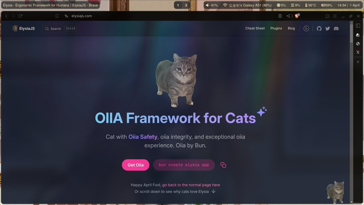dmztDhruv's tweet image. time to become oiia developer  elysiajs.com