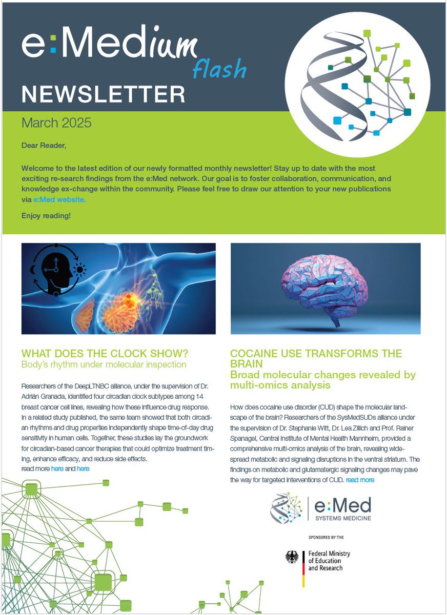 Stay up to date with the latest research from e:Med by e:Medium Flash, March edition sys-med.de/en/current/eme…