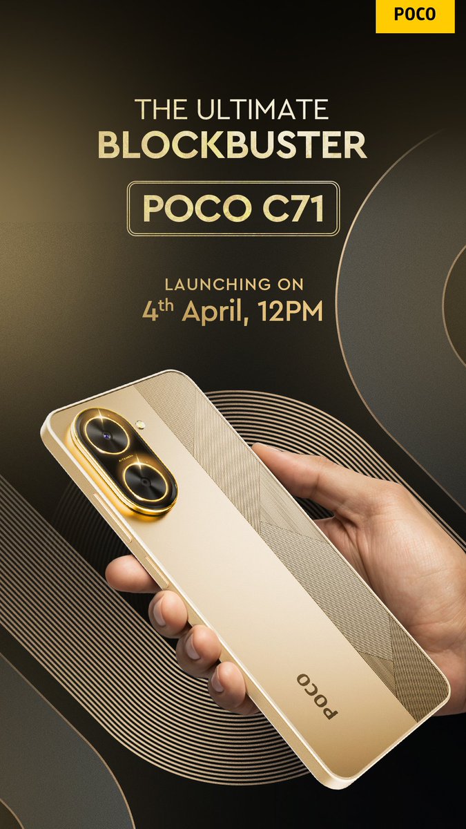 POCO C71 Special Giveaway!

POCO C71 is launching in India on April 4th. Ahead of the launch, I'll be giving away one POCO C71 smartphone to a lucky follower!

How to enter:
✅ Guess the price, quote &amp; comment on this post with #POCOC71giveaway hashtag 
✅ Follow me &amp; <a href="/IndiaPOCO/">POCO India</a>
