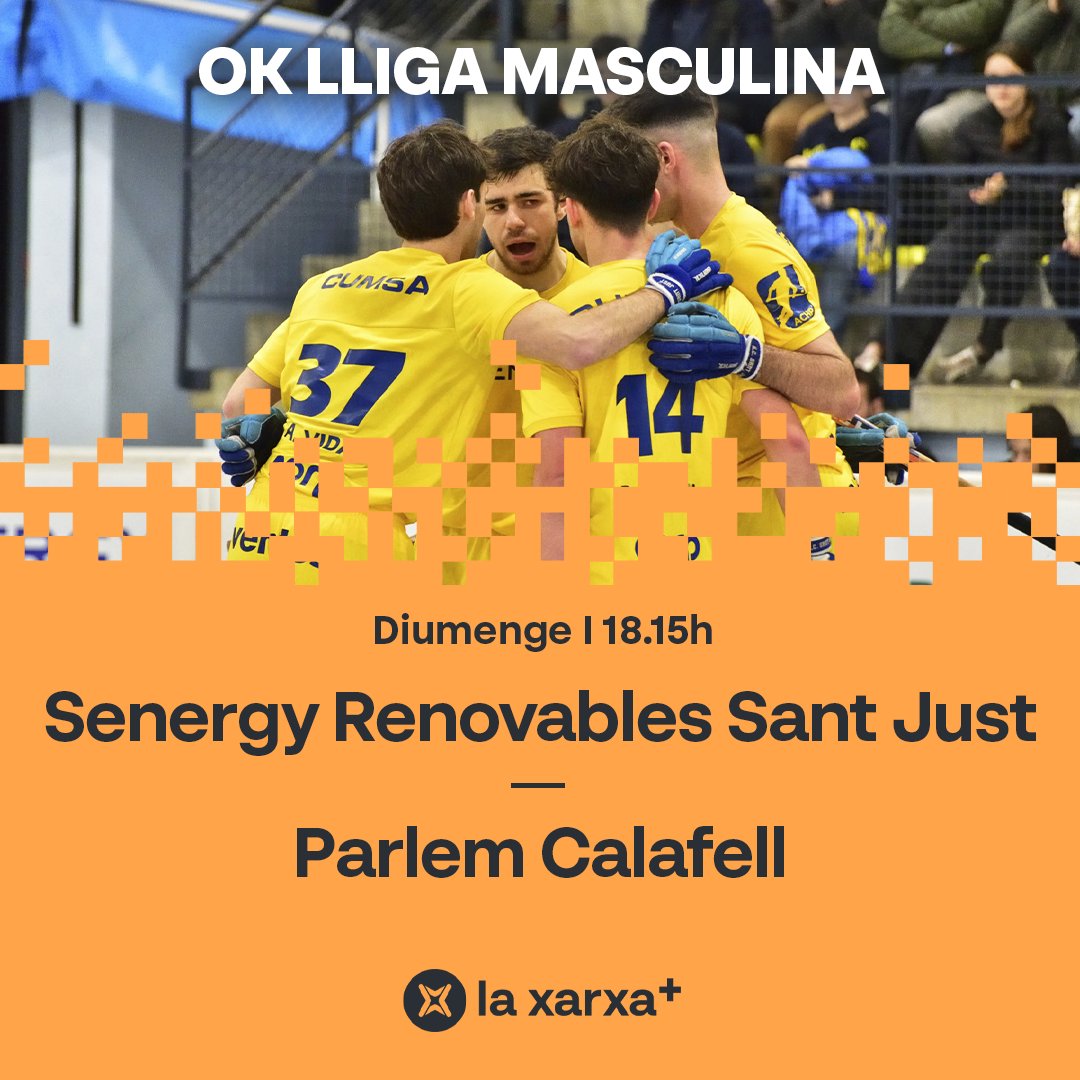 Esports en Xarxa (@esportsenxarxa) on Twitter photo 🔜 Aquesta tarda a l’#EnjocTV...
⏰ 18.15h
🏑 <a href="/HCSantJust/">HC SANT JUST</a> 🆚 <a href="/cpcalafell/">ClubPatíCalafell</a>
🏆 #OKLigaM
📺💻📱📡 A <a href="/laxarxames/">La Xarxa+</a>!
#okcat 🔜 Aquesta tarda a l’#EnjocTV...
⏰ 18.15h
🏑 <a href="/HCSantJust/">HC SANT JUST</a> 🆚 <a href="/cpcalafell/">ClubPatíCalafell</a>
🏆 #OKLigaM
📺💻📱📡 A <a href="/laxarxames/">La Xarxa+</a>!
#okcat