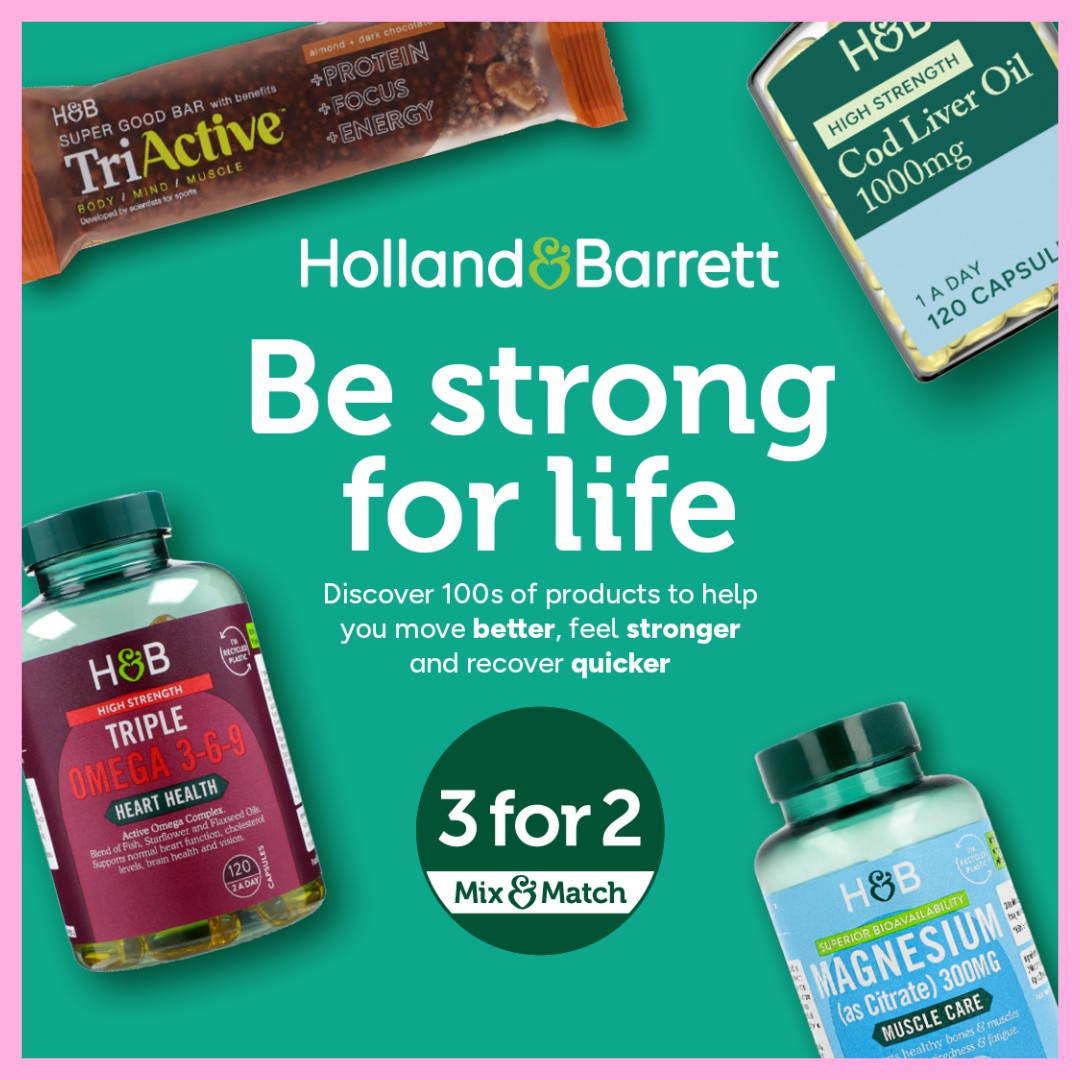 QuadrantCentre's tweet image. Shop the wellness range at Holland &amp;amp; Barrett in-store now!

Enjoy exclusive 3 for 2 offer across 1000’s of products! Offer valid until 29th April 2025. 

#HollandandBarrett #WellnessRange #ShopInStore #HealthyLiving  #LimitedTimeOffer