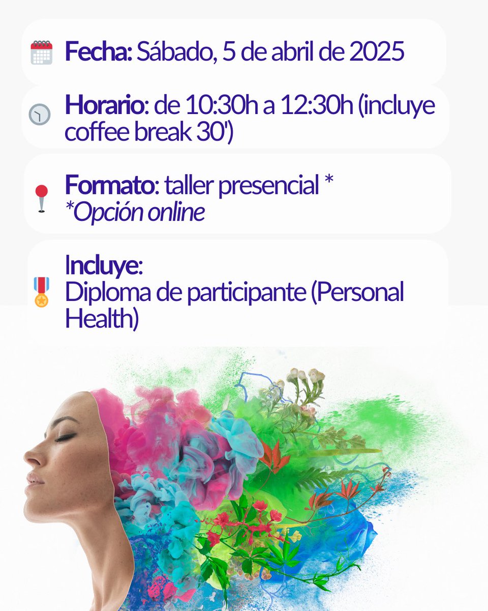 wonehealth's tweet photo. Tus emociones no se equivocan.¿Las escuchas?

En nuestra Escuela de Emociones, la Dra. Begoña Carbelo (psicóloga y experta en salud emocional) te guía en un taller para despertar tu conciencia emocional.

Quieres aprender a leer lo que sientes y mejorar tus relaciones?

#lasrozas https://t.co/8AO8EDoHRk