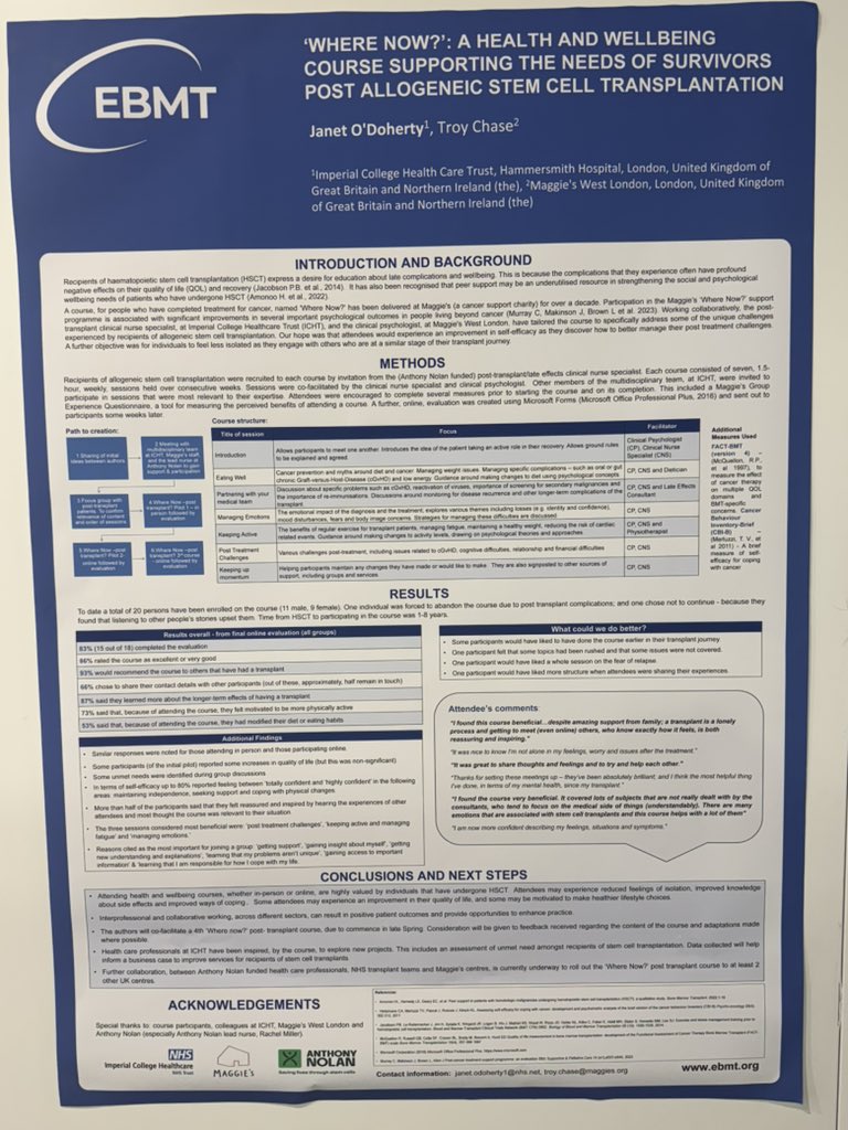 Brilliant posters from our <a href="/AnthonyNolan/">Anthony Nolan</a> affiliated Health Care Professionals <a href="/TheEBMT/">EBMT</a> 2025 🤩🙌🏻