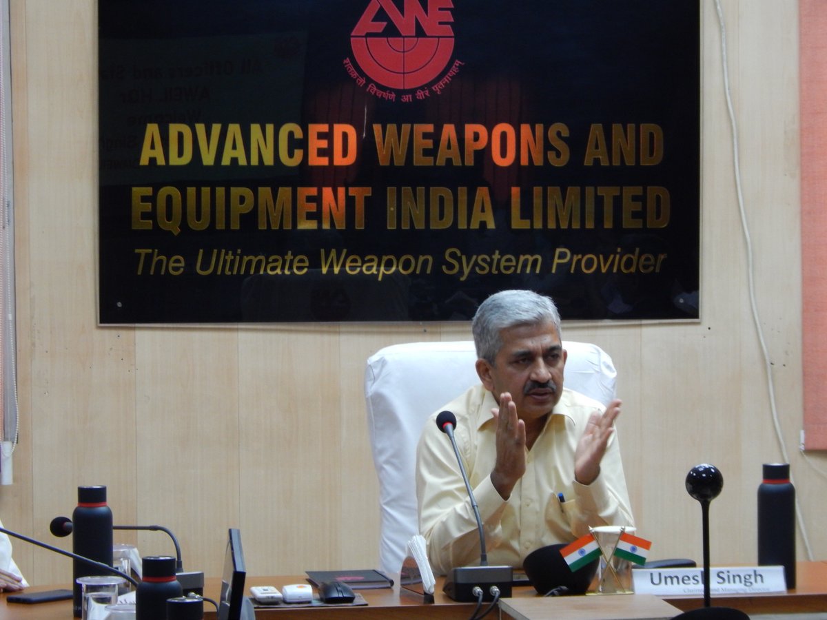 aweil (@connectaweil) on Twitter photo Today Shri Umesh Singh, a 1990 batch IOFS officer, takes over as Chairman and Managing Director of AWEIL, Kanpur in presence of Shri A K Maurya, IOFS, Director/Operations and Shri Jai Gopal Mahajan, Director/Finance.
<a href="/DefProdnIndia/">Defence Production India</a> <a href="/SpokespersonMoD/">Ministry of Defence, Government of India</a> Today Shri Umesh Singh, a 1990 batch IOFS officer, takes over as Chairman and Managing Director of AWEIL, Kanpur in presence of Shri A K Maurya, IOFS, Director/Operations and Shri Jai Gopal Mahajan, Director/Finance.
<a href="/DefProdnIndia/">Defence Production India</a> <a href="/SpokespersonMoD/">Ministry of Defence, Government of India</a>