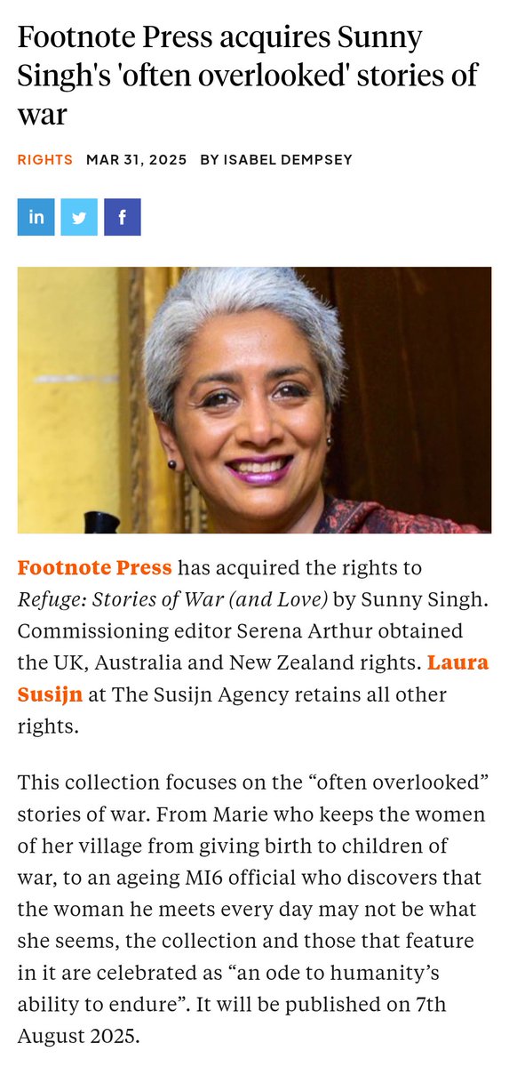 Serena Arthur (@serena_arthur) on Twitter photo So proud to be publishing this beautiful, immediate and immersive collection from the brilliant <a href="/ProfSunnySingh/">Sunny Singh</a> 🌷 Proofs coming soon and REGUGE: Stories of War (and Love) will be on shelves in early August So proud to be publishing this beautiful, immediate and immersive collection from the brilliant <a href="/ProfSunnySingh/">Sunny Singh</a> 🌷 Proofs coming soon and REGUGE: Stories of War (and Love) will be on shelves in early August