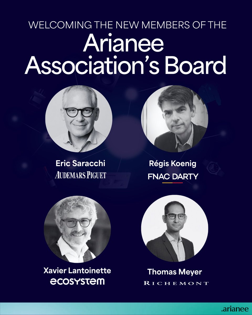 ArianeeProject's tweet image. 🎉We're excited to welcome the new board members whose expertise will help steer the Arianee protocol’s ecosystem and navigate the adoption of Digital Product Passports!!
So who are they? 👇