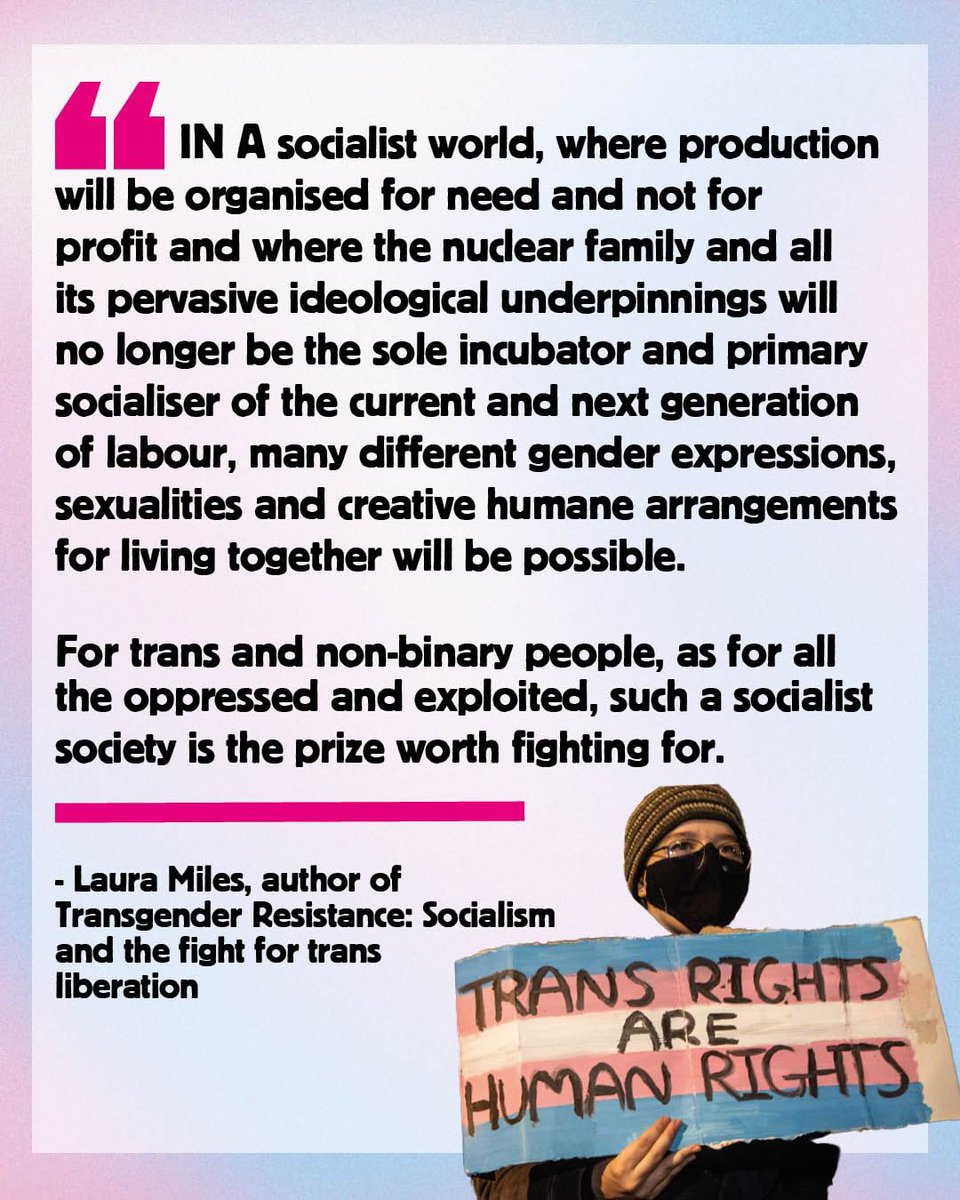 OxSwp's tweet image. 📚 "Transgender resistance: socialism and the fight for trans liberation" by Laura Miles
Available at @bookmarksthesocialistbookshop

#TransDayOfVisibility #transrightsnow #ProtectTransHealth #transhealthcaresaveslives #dumptrump #fuckwesstreeting  #dropthepubertyblockersban