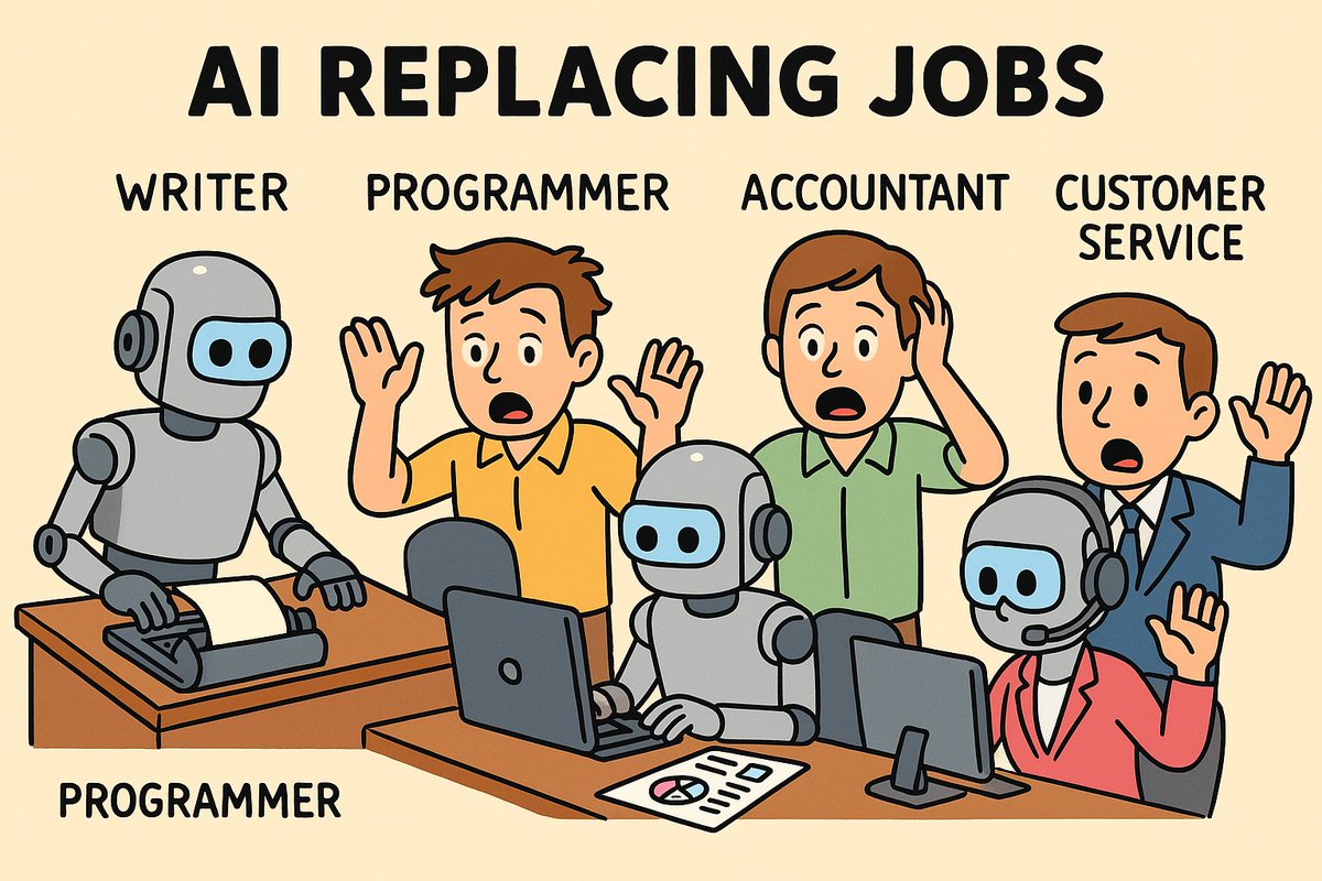 BergmanHans's tweet image. AI isn’t coming.

It’s already here—and replacing the jobs we actually want.

Here are 5 roles being visibly disrupted or replaced by large language models (LLMs) 🧵👇

#FutureOfWork #AIDisruption

Image Credit: openai