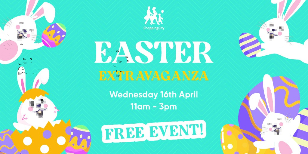 🌸 TAKE A HOP, SKIP &amp; JUMP TO OUR FREE EASTER EXTRAVAGANZA 🌸
📅 Wed 16th April  
⏰ 11 – 3  📍 Community Square
🐇 Meet &amp; Greet with Pete the Rabbit  
🎨 Easter Make &amp; Take Workshop  
🖌️ Face Painting (for ages 3+)
🚗 FREE All-Day Parking!
Don’t miss out on this egg-citing day!