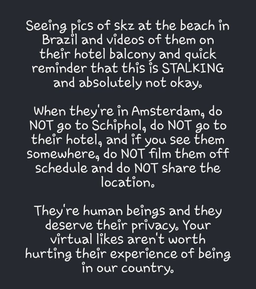 skz_netherlands's tweet photo. reminder since i still see the pics and videos circulating https://t.co/19h35B1zS4