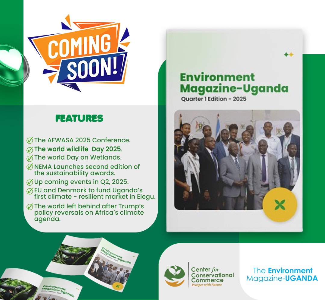 TripleCUganda's tweet photo. STAY TUNED ‼️👀
Our latest edition of the Environmental Magazine is coming soon! Dive into the latest sustainable living trends, eco-friendly innovations, and environmental insights.
#EnvironmentalMagazine #Sustainability #EcoFriendly #ComingSoon https://t.co/r5vugWvp4q