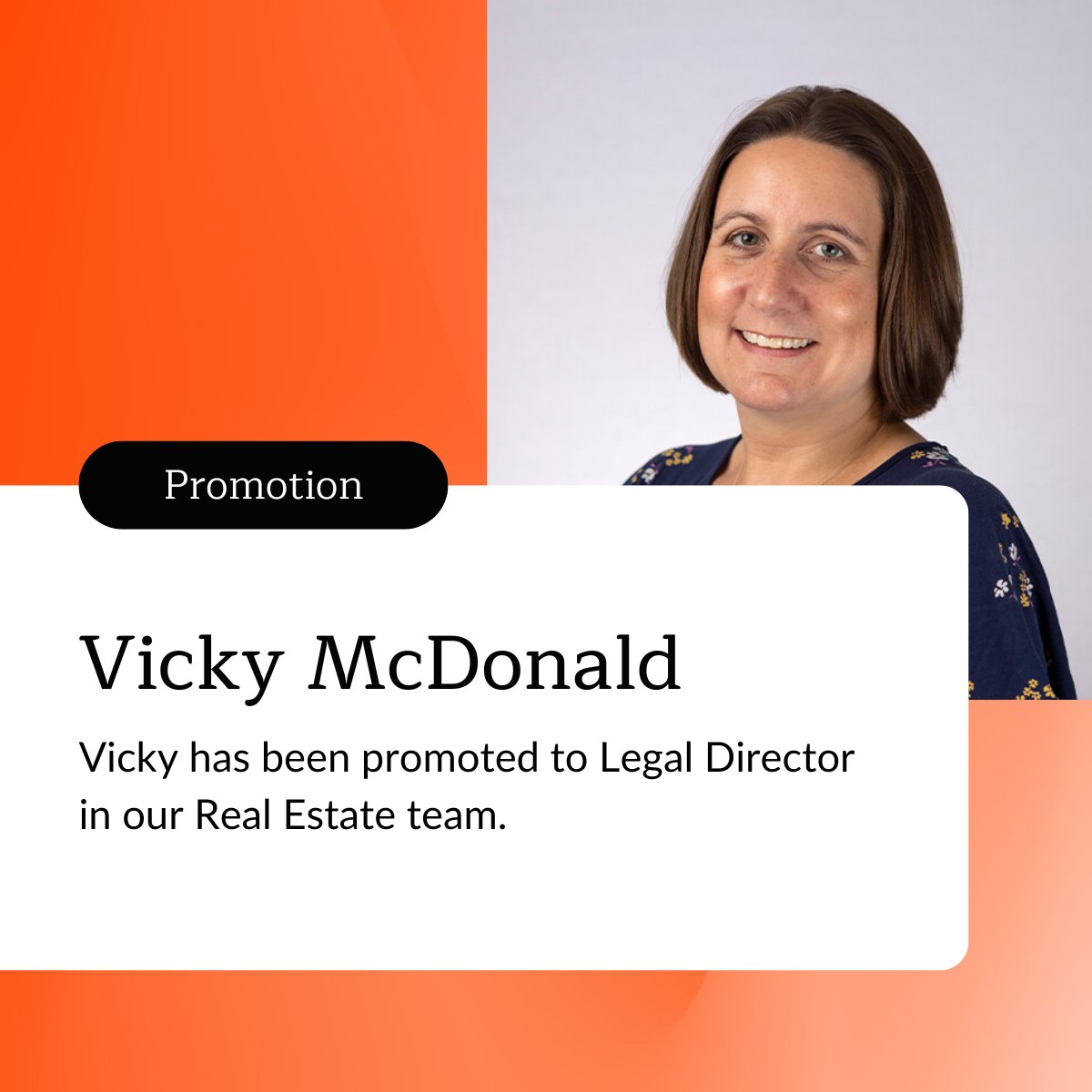 We are delighted to announce Vicky McDonald has been promoted to Legal Director in our Real Estate team.

Please join us in congratulating Vicky on her well-deserved promotion.

#FSPnews #Promotions #LegalDirector #Law #LegalProfession #LegalCareers #RDGUK #ThamesValle