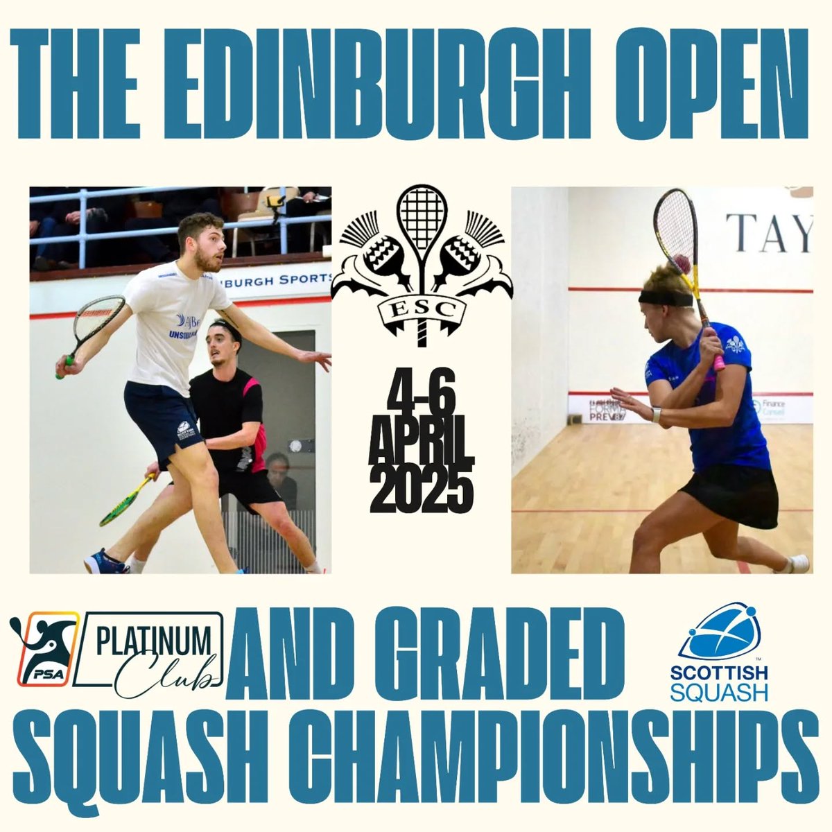 Good luck to all taking part in The Edinburgh Open, starting tonight <a href="/EdinSportsClub/">EdinburghSportsClub</a>, with nine Scottish players set to feature, including Men's top seed Rory Stewart!

Draws ⤵️
PSA The Edinburgh Open 👉 bit.ly/4hWjf8D
The Graded Championships 👉 sportyhq.com/x4ph5
