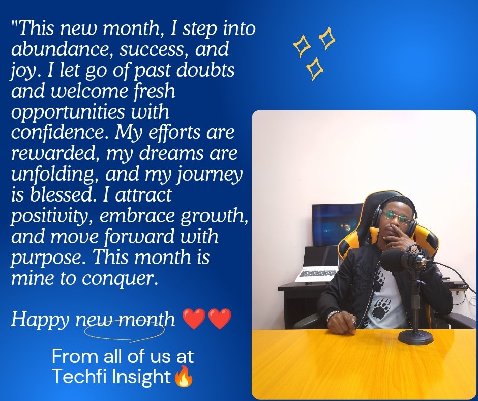 TechfiInsight's tweet image. Glory to God who has Marched us into April for Greater accomplishments💯
Happy New Month Fam❤️🥂🍾