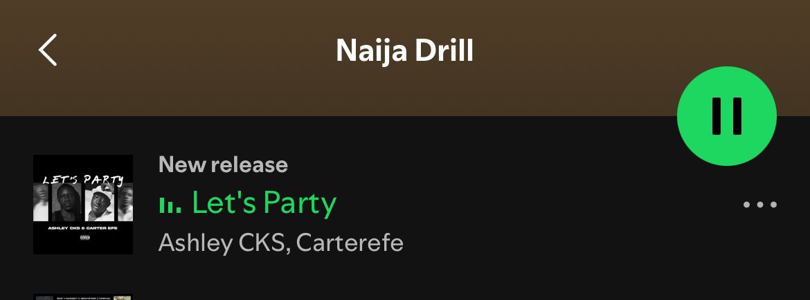 ASHLEYCKS_WORLD's tweet image. .@Ashley_CKS & @carterefe__ "Let’s Party" has been added to Spotify’s‘ Naija Drill’ playlist at #12.