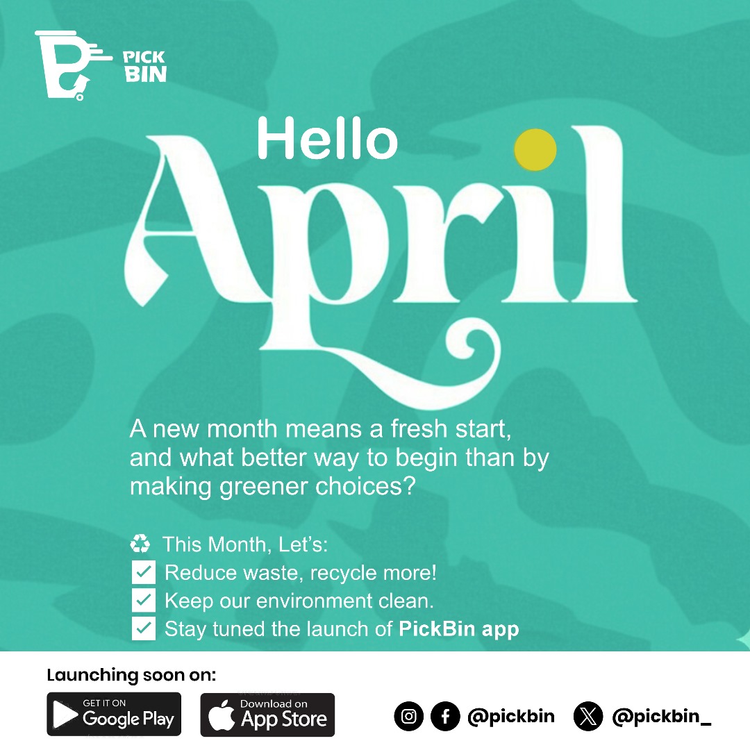 Pickbin_'s tweet image. Welcome to April.

#helloapril #pickbin #Recycleforthefuture #SustainableLiving