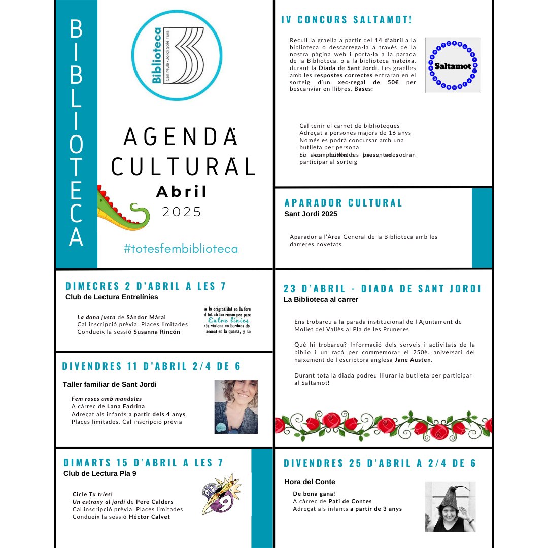 Som-hi! Ja arriba l'agenda d'abril #totesfembiblioteca
