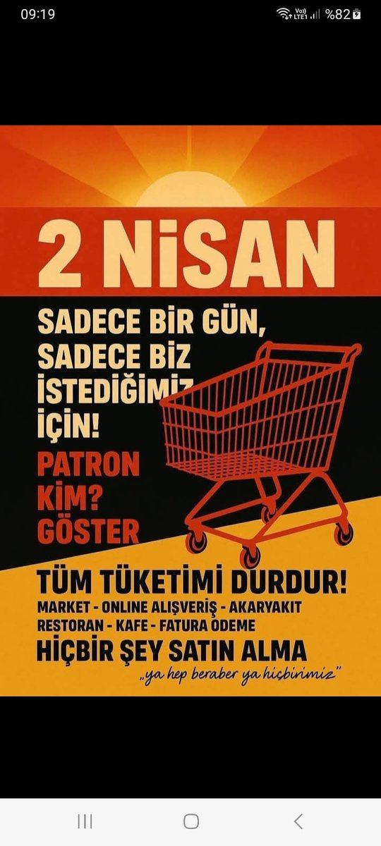 Haydi sen de Kapitalist modernitenin küresel hegemonyasının lokal yansımalarına Dünya'nın Türkiye'sinden yöresel bir ısırık at. Belki de tadı hoşuna gidecek ve belki de alışkanlık yapacak bu ısırıkları ve çok seveceksin! 
#Boykot