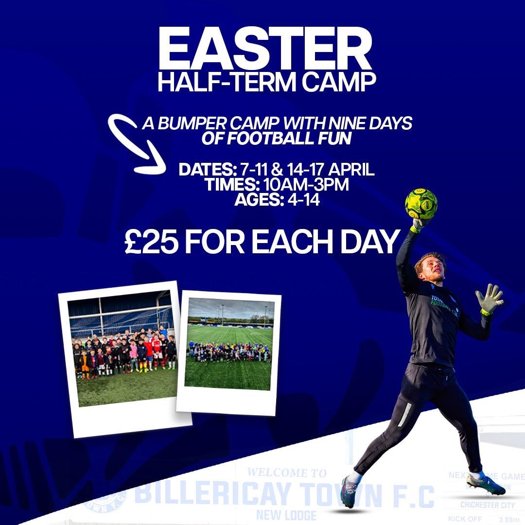 Don’t forget to get booked in for our Easter Football Camp! 9 days full of football all fun 🐣⚽️