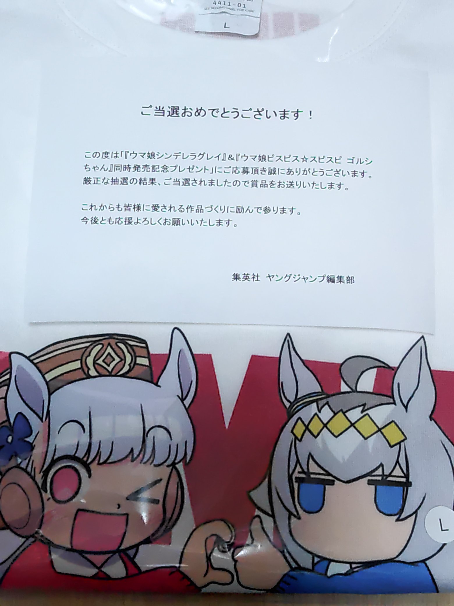 シンデレラグレイピスゴル当選品Tシャツ