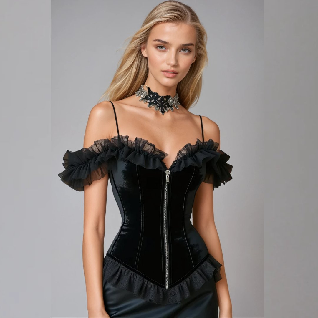 Cold Shoulder Velvet Corset from Bunny Corset! ✨
Designed for elegance &amp; allure, this luxe velvet corset features a trendy cold-shoulder cut for a bold, modern twist. Perfect for evening glam or statement styling. 💃🔥
Shop Online: bunnycorset.in

#Bunnycorset